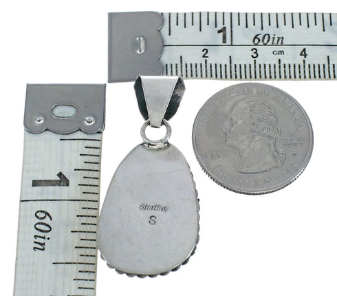 Navajo Native American Turquoise Sterling Silver Pendant SN20077